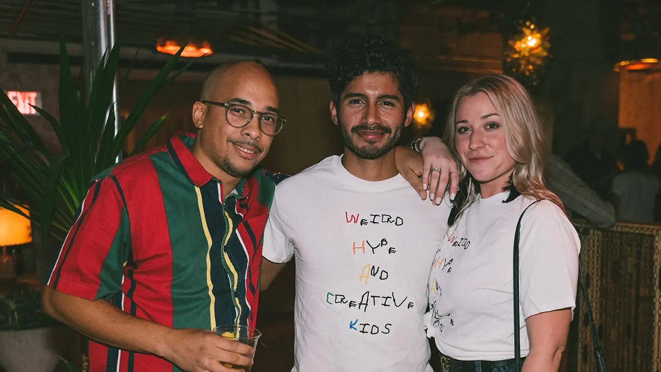 Group photo of three people