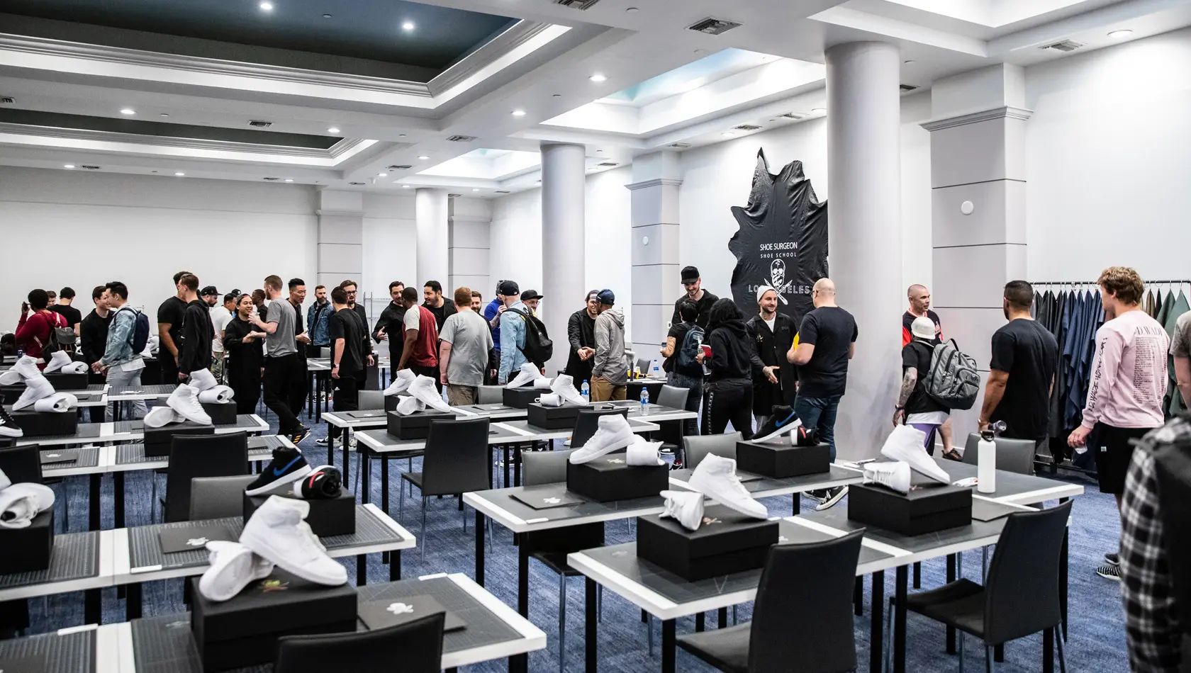 Shoe surgeon shoe school training with students