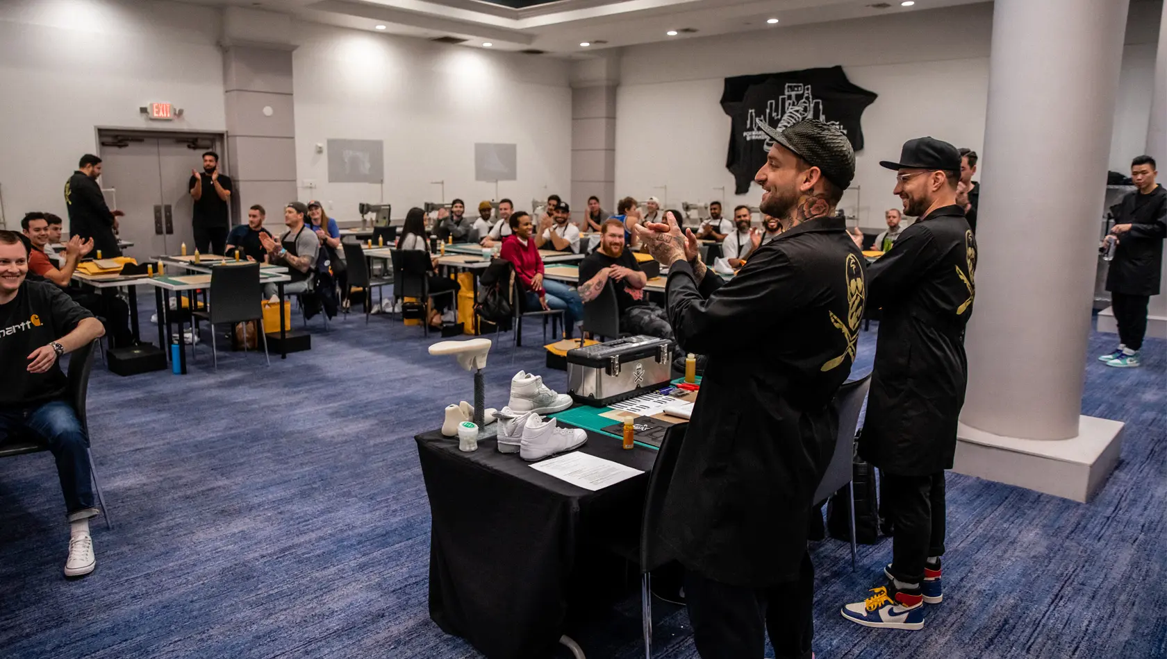 Shoe surgeon shoe school training with students