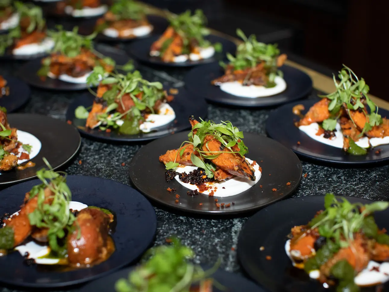 many plates of food on the table