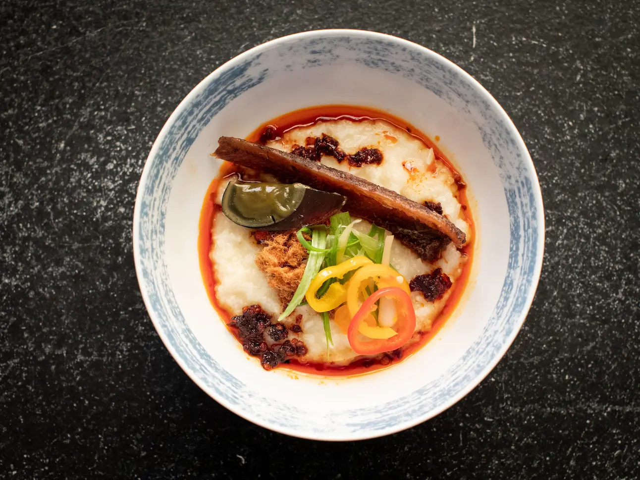 Snack food with design on table