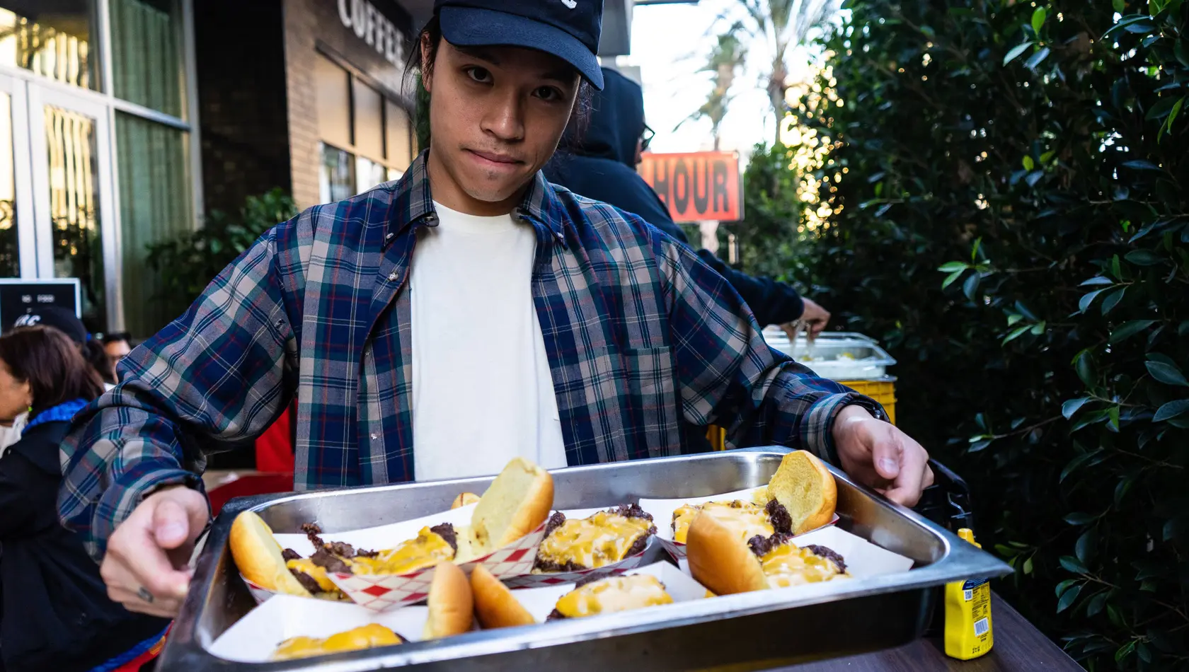 Waiter at Love hour fast food corner