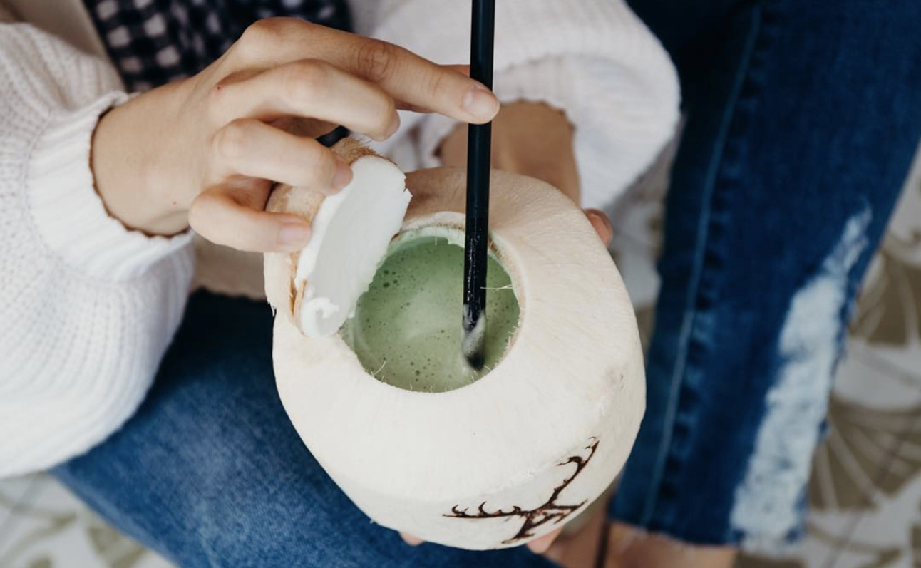 Matcha in a Coconut