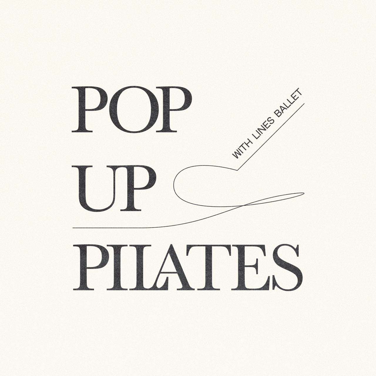 Bold black lettering of 'POP Up Pilates' for a vibrant and dynamic fitness brand.