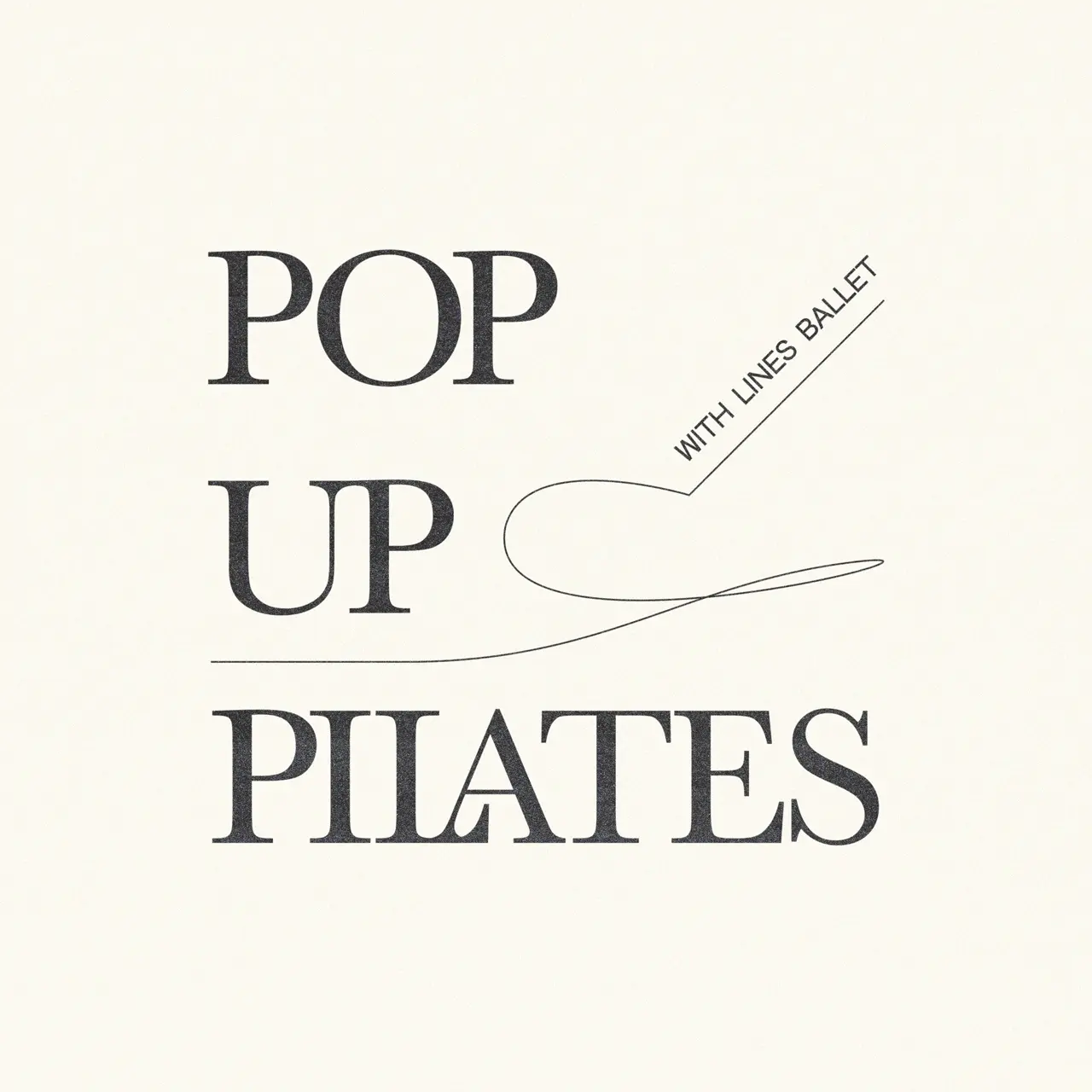 Bold black lettering of 'POP Up Pilates' for a vibrant and dynamic fitness brand.