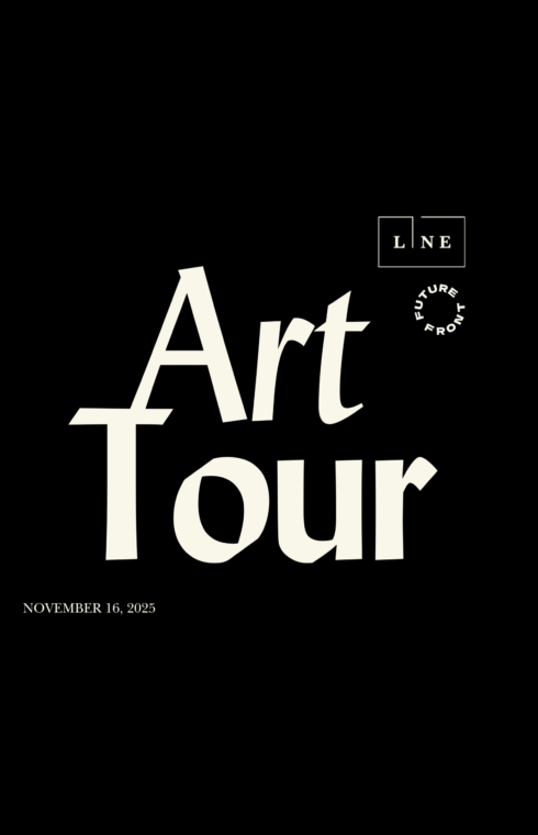 Black event flyer with large cream text 