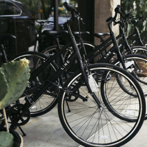 Bicycles with LINE logo