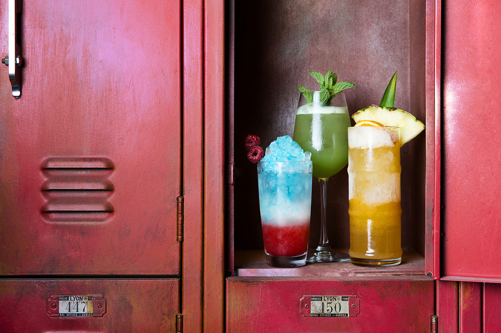 Multiple Drinks kept in the Changing room