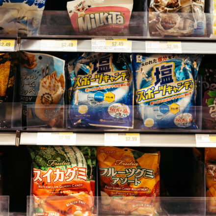 Frozen foods on the racks