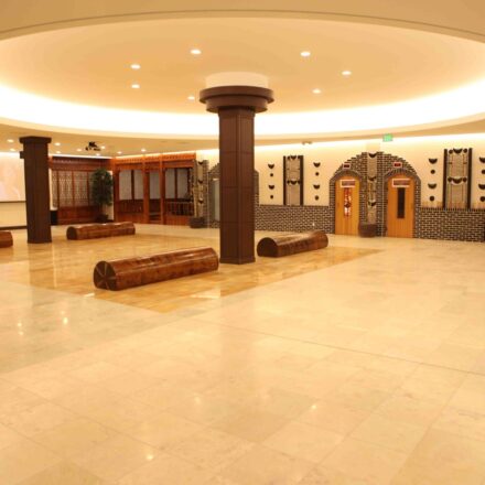 Hall with fasle cealing lights