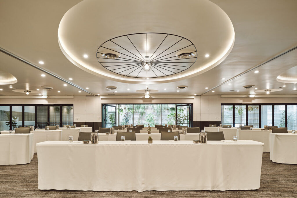 Ballroom with table and chair with decoration