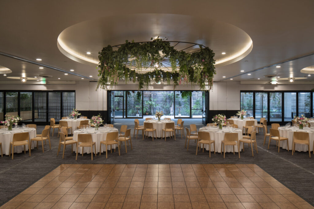 Ballroom with table and chair with decoration