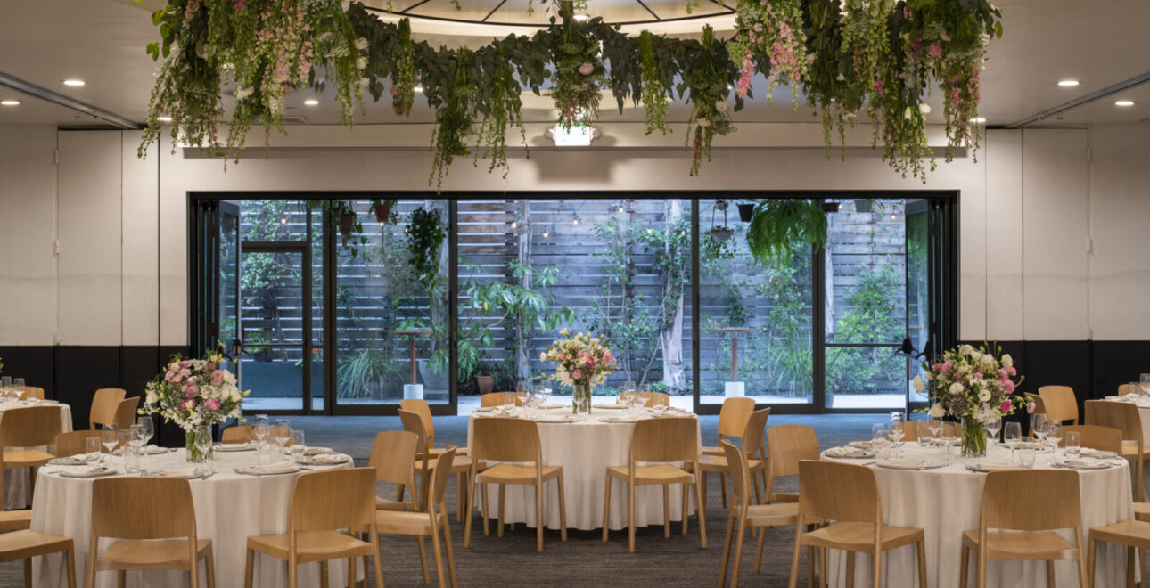 Ballroom with table and chair with decoration