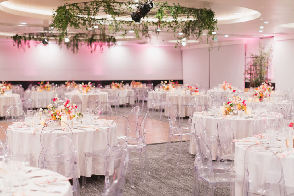 Ballroom with table and chair with decoration