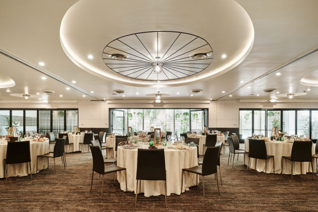 Ballroom with table and chair with decoration