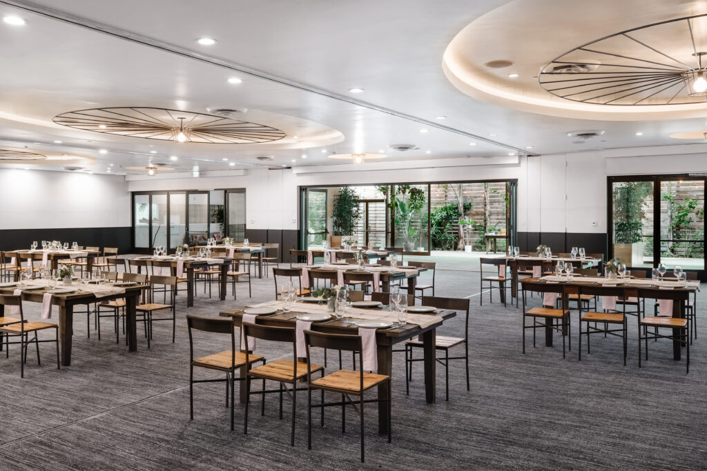 Ballroom with table and chair with decoration