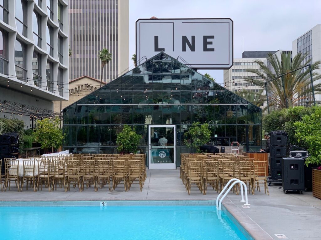 empty Pool & Openaire with chairs