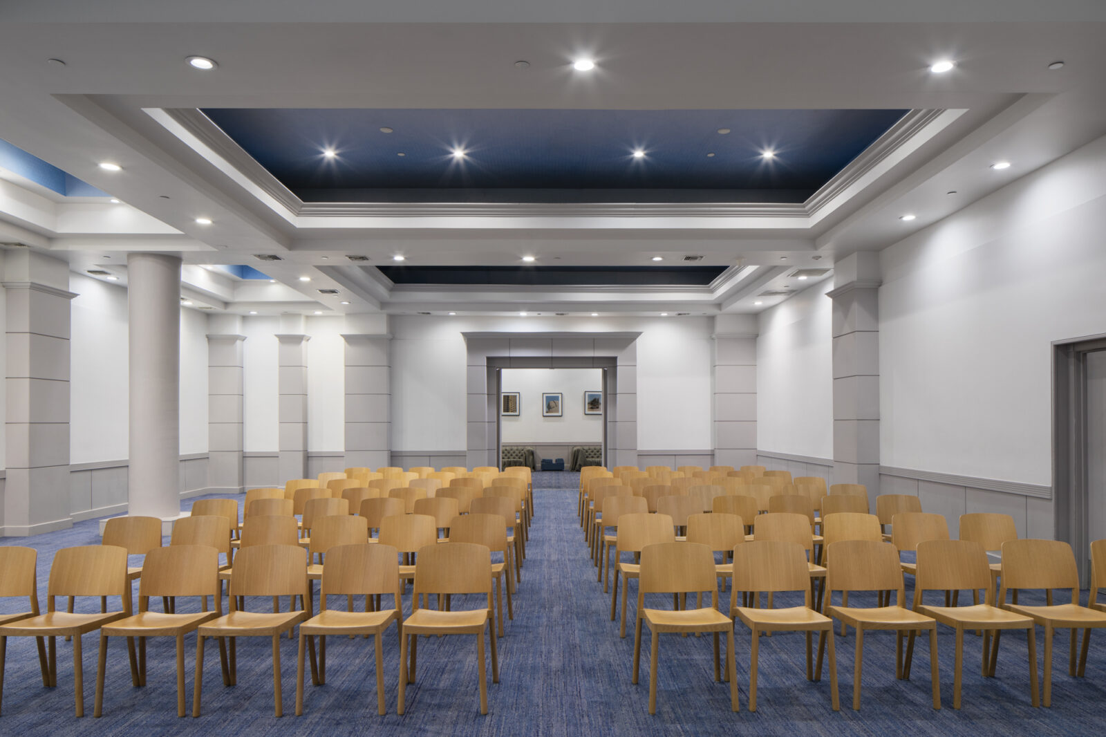Ballroom theatre with yellow chairs