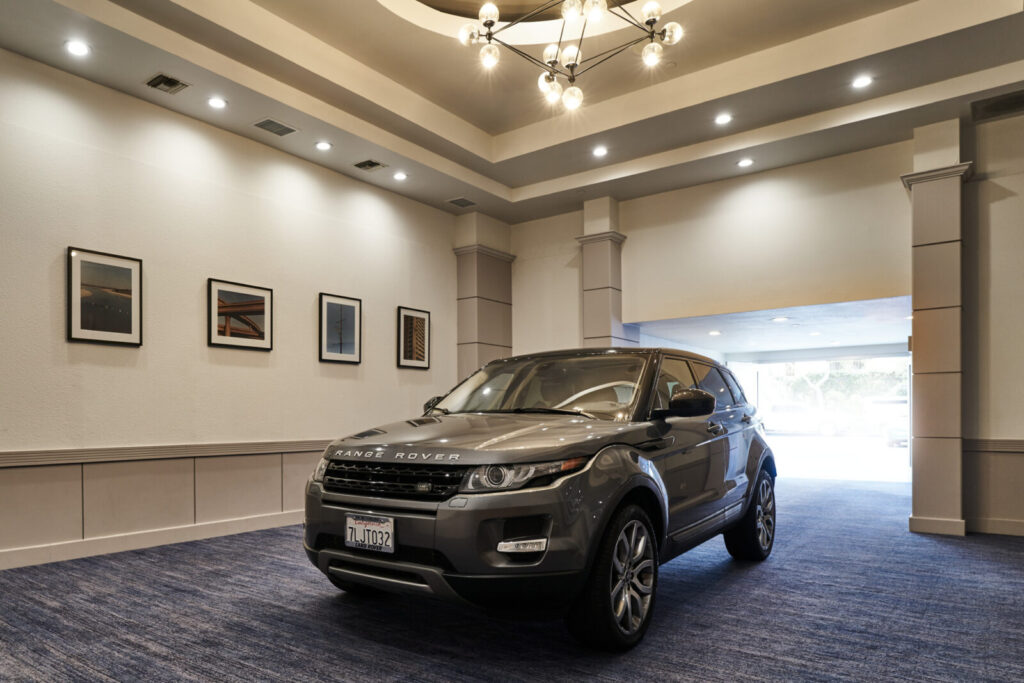Range rover Car inside the hotel