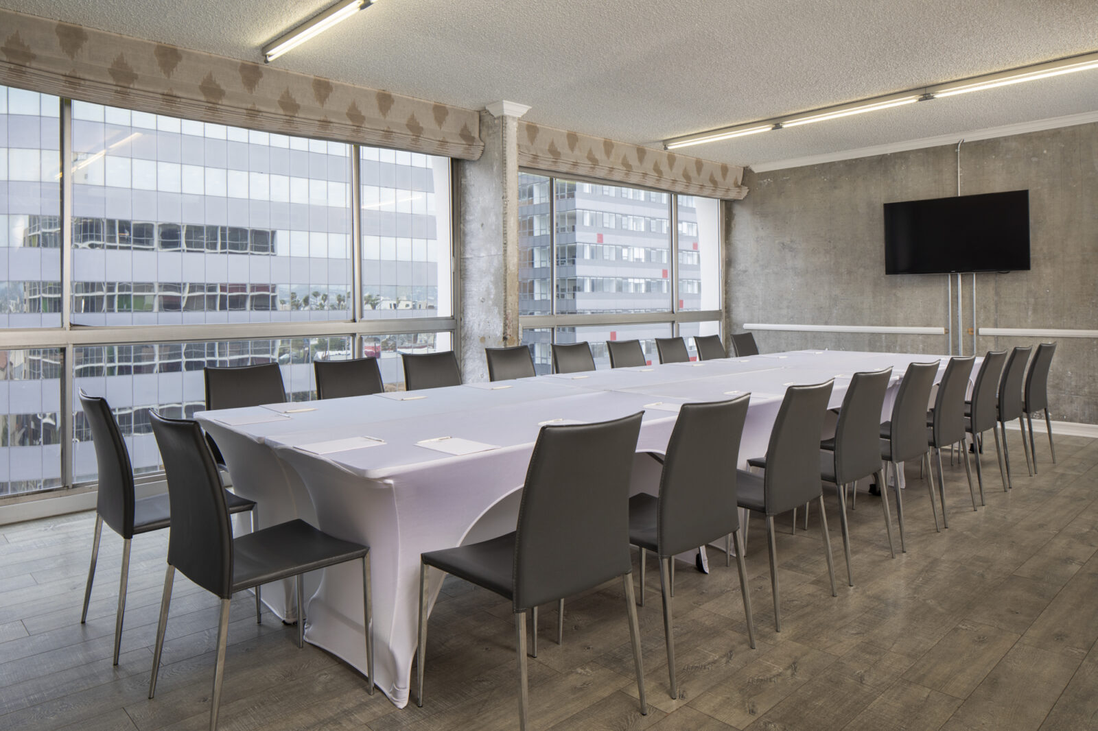 Meeting room with transparent window