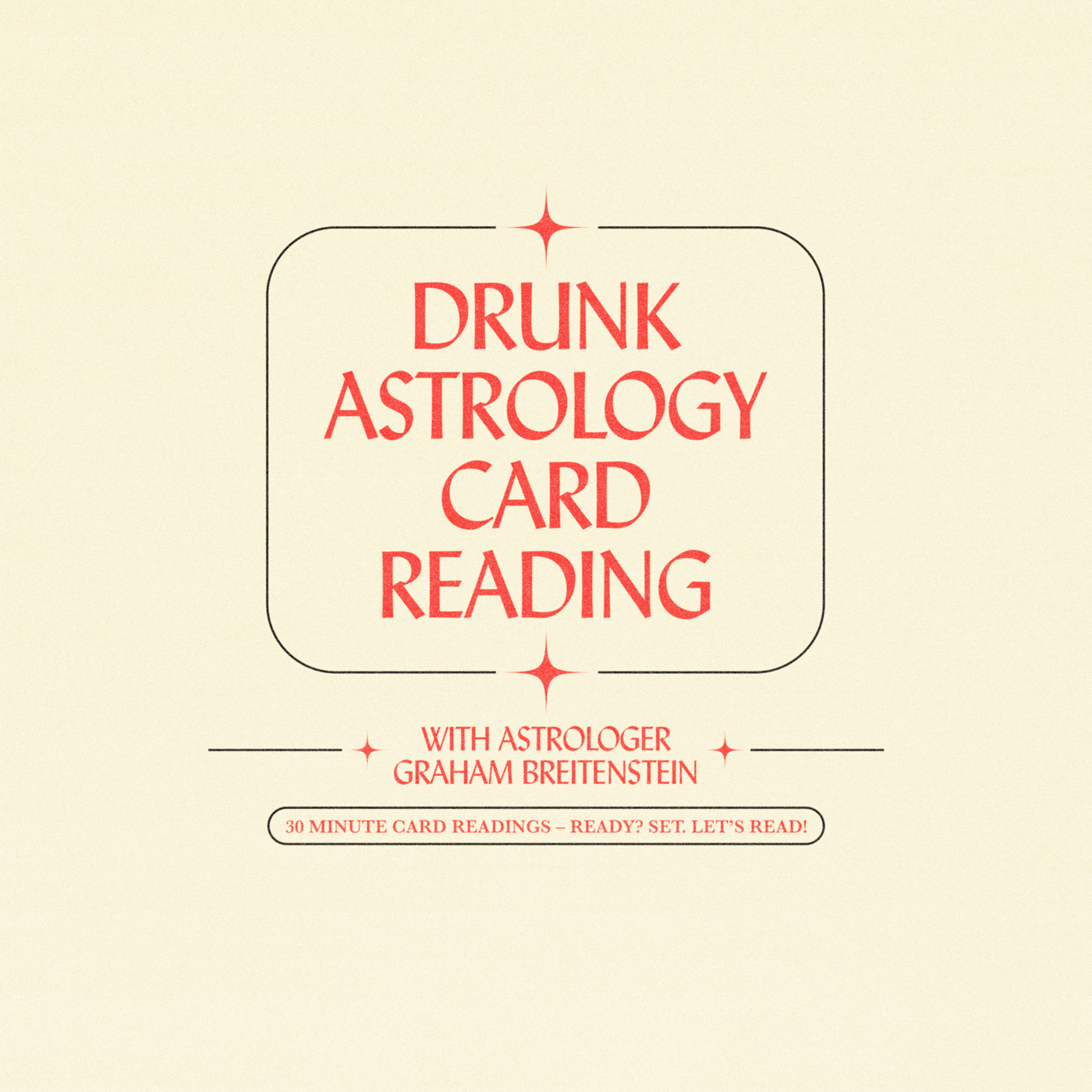 flyer for drunk astrology card reading event series
