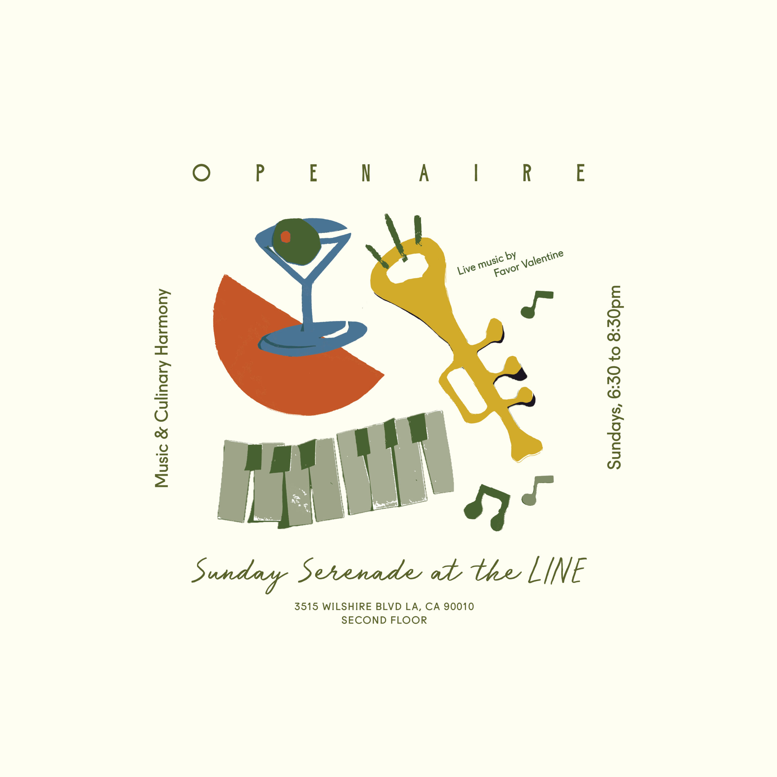 illustrative flyer for a sunday live music series