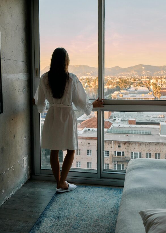 girl looking our the window
