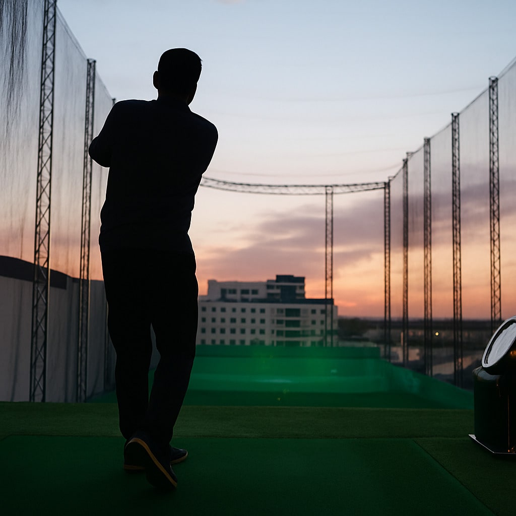 a person playing golf