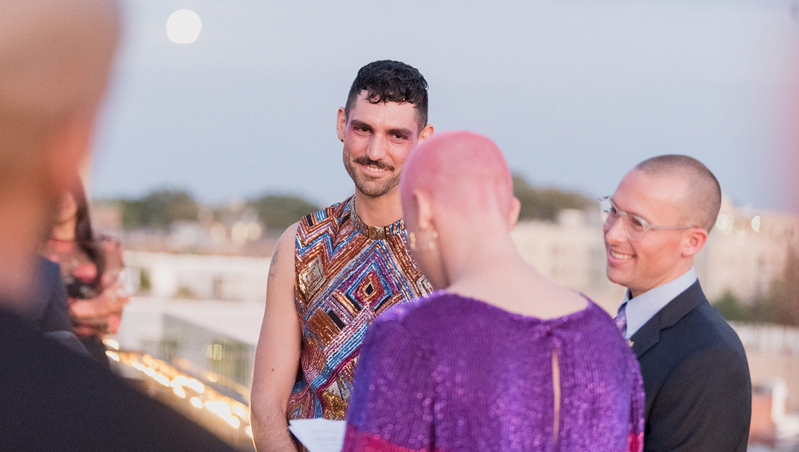 People gathered at wedding