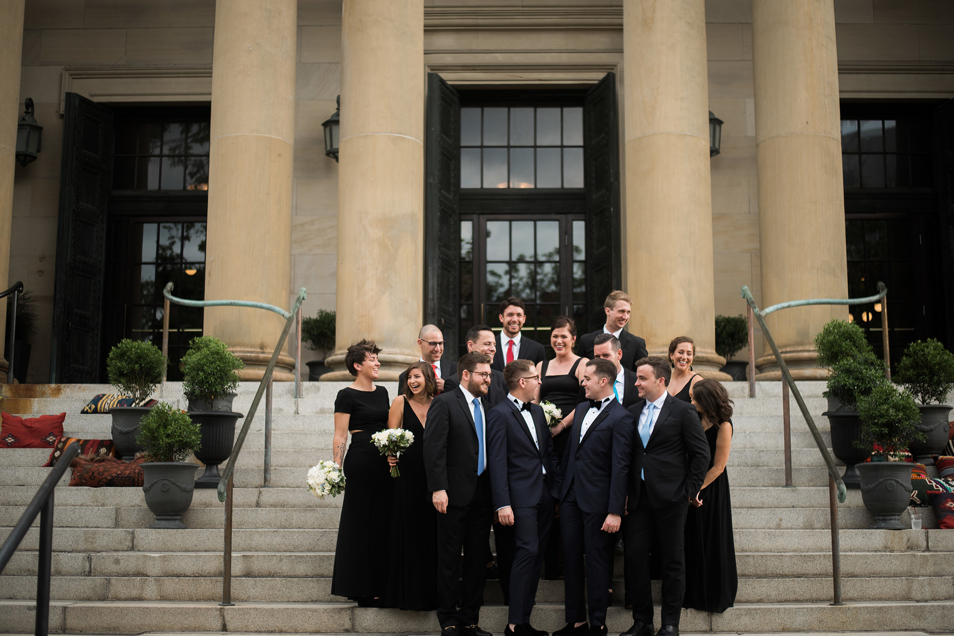 people clicking a wedding picture