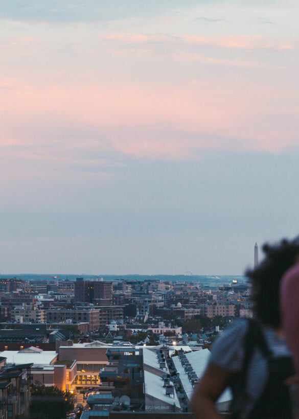Picture of city view at sunset