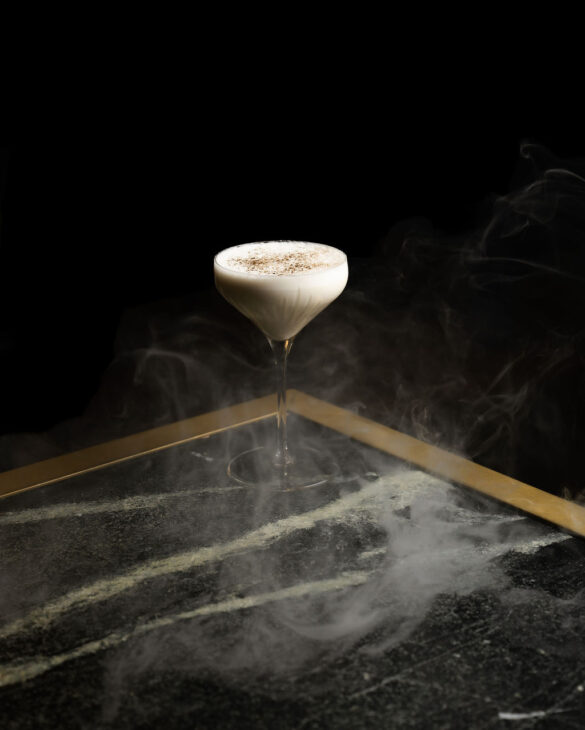 a beverage with smoke