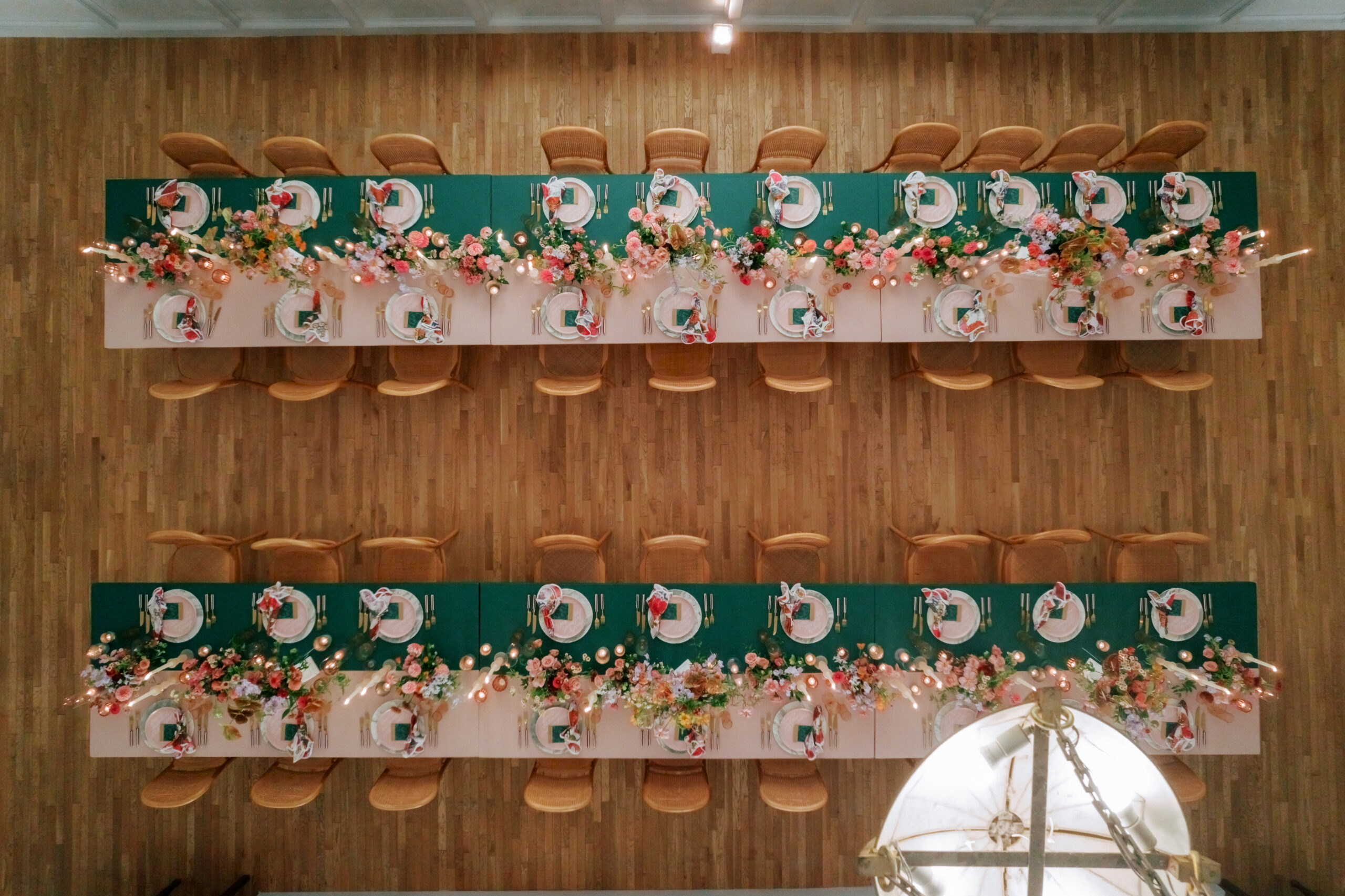 large dining event set up up