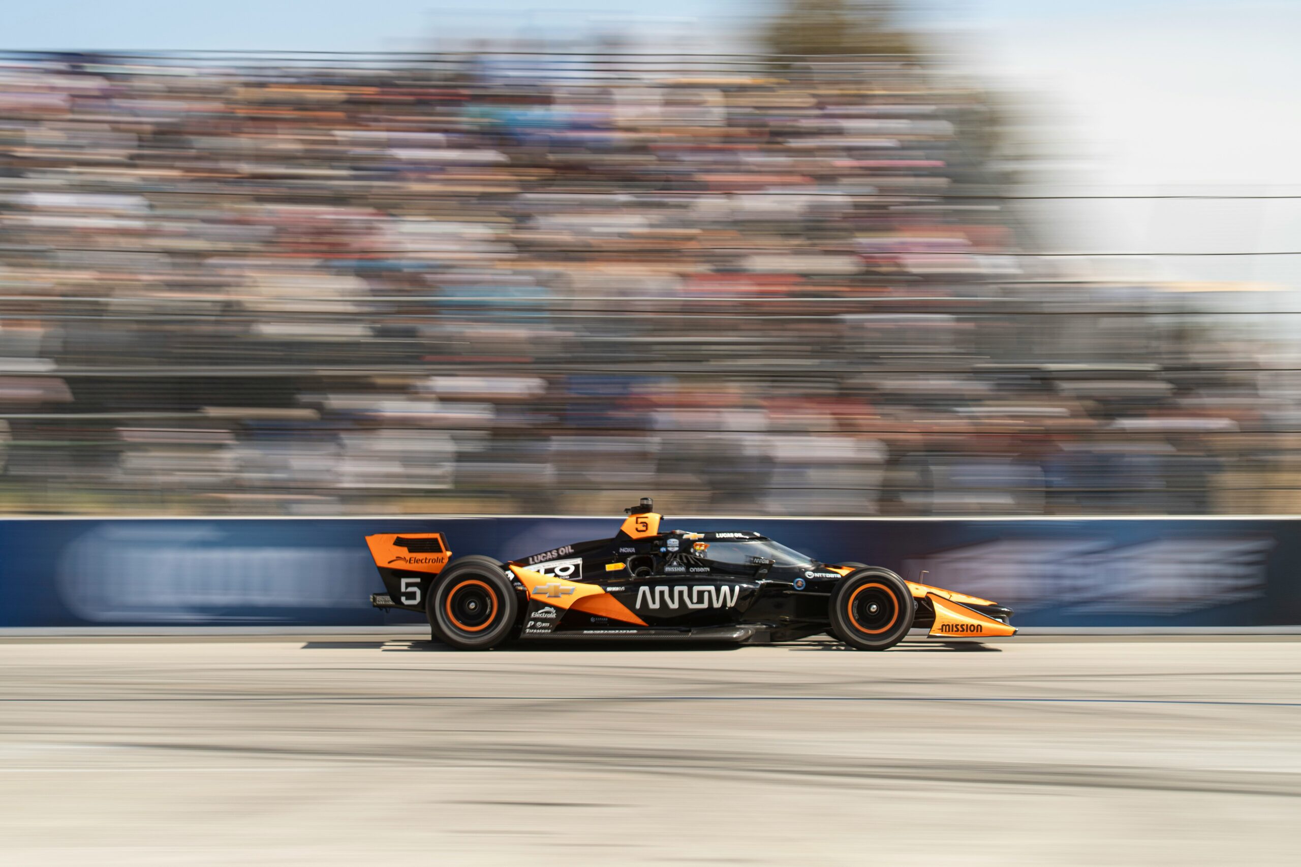 race car in motion