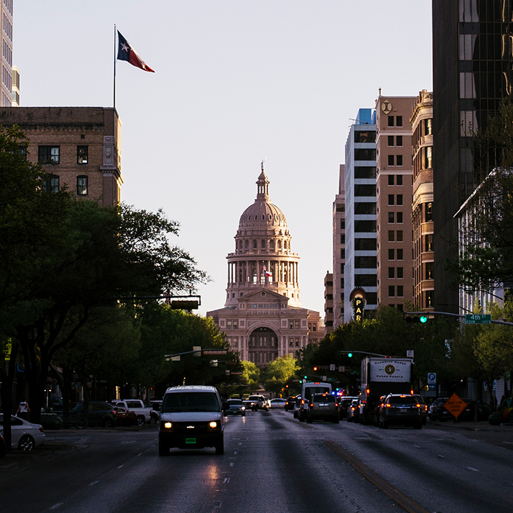 Texas capital mid street view