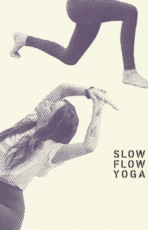A poster for slow flow yoga at the LINE Austin