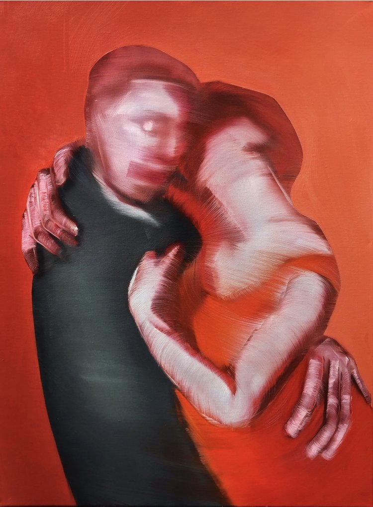 A painting of Hannah Lee titled with Pretending