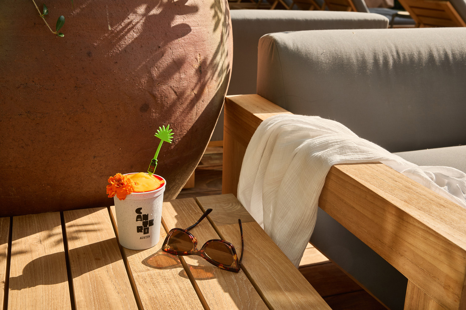 Mango Blossom - Frozen Cocktails from Cantero Bar at the LINE Austin, perfect for drinking poolside