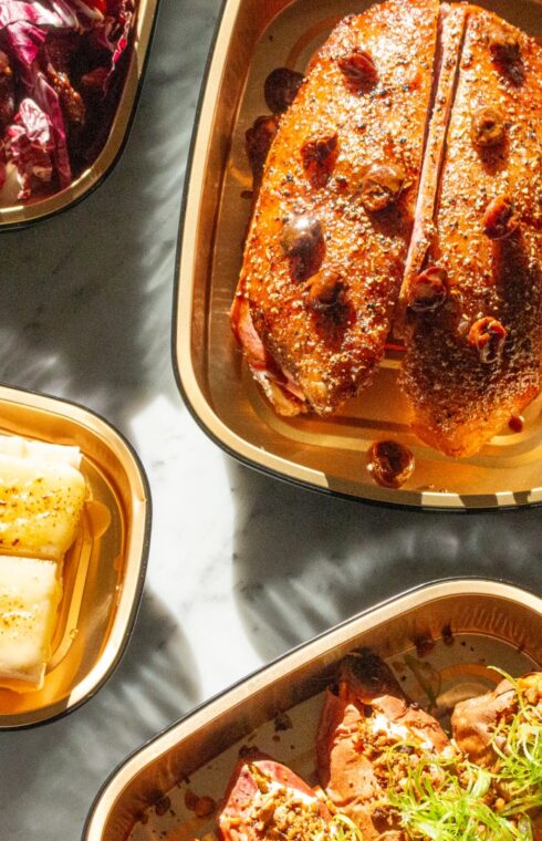 Thanksgiving food spread