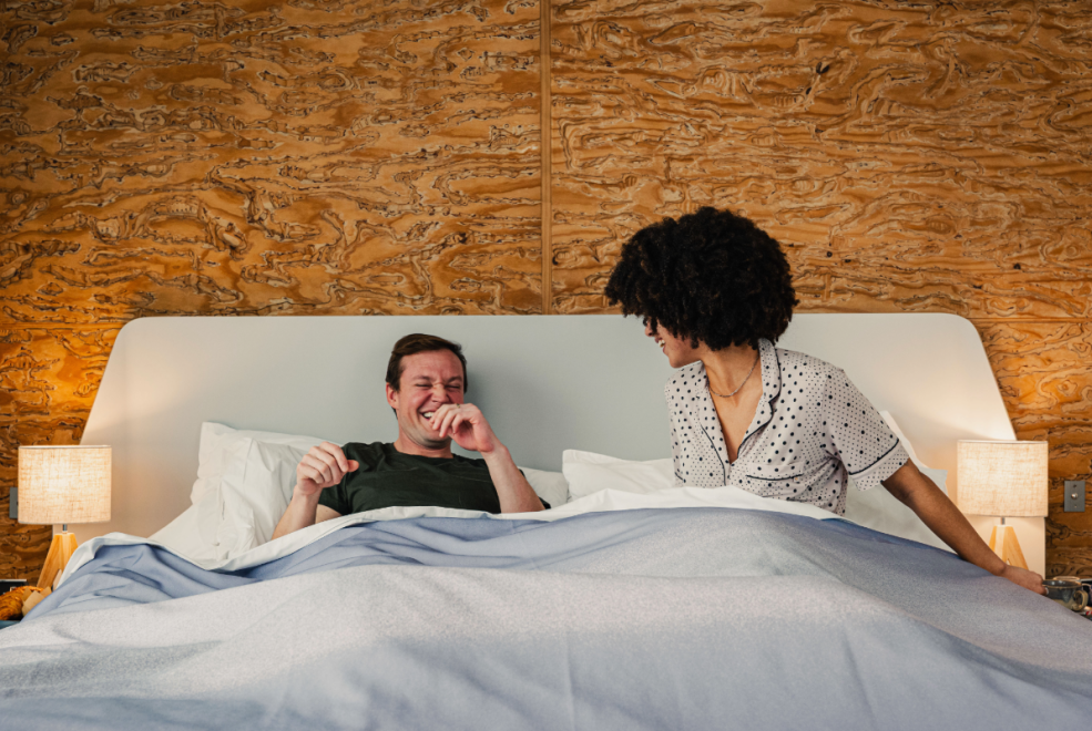 couple laughing
